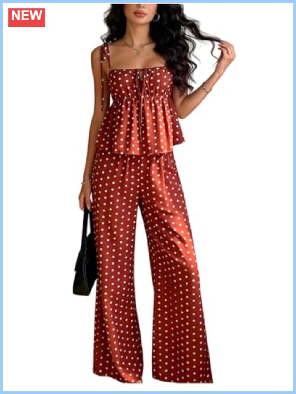 Sleeveless Camisole Wide Leg Pant Set Brunch Casual Two Piece Outfit